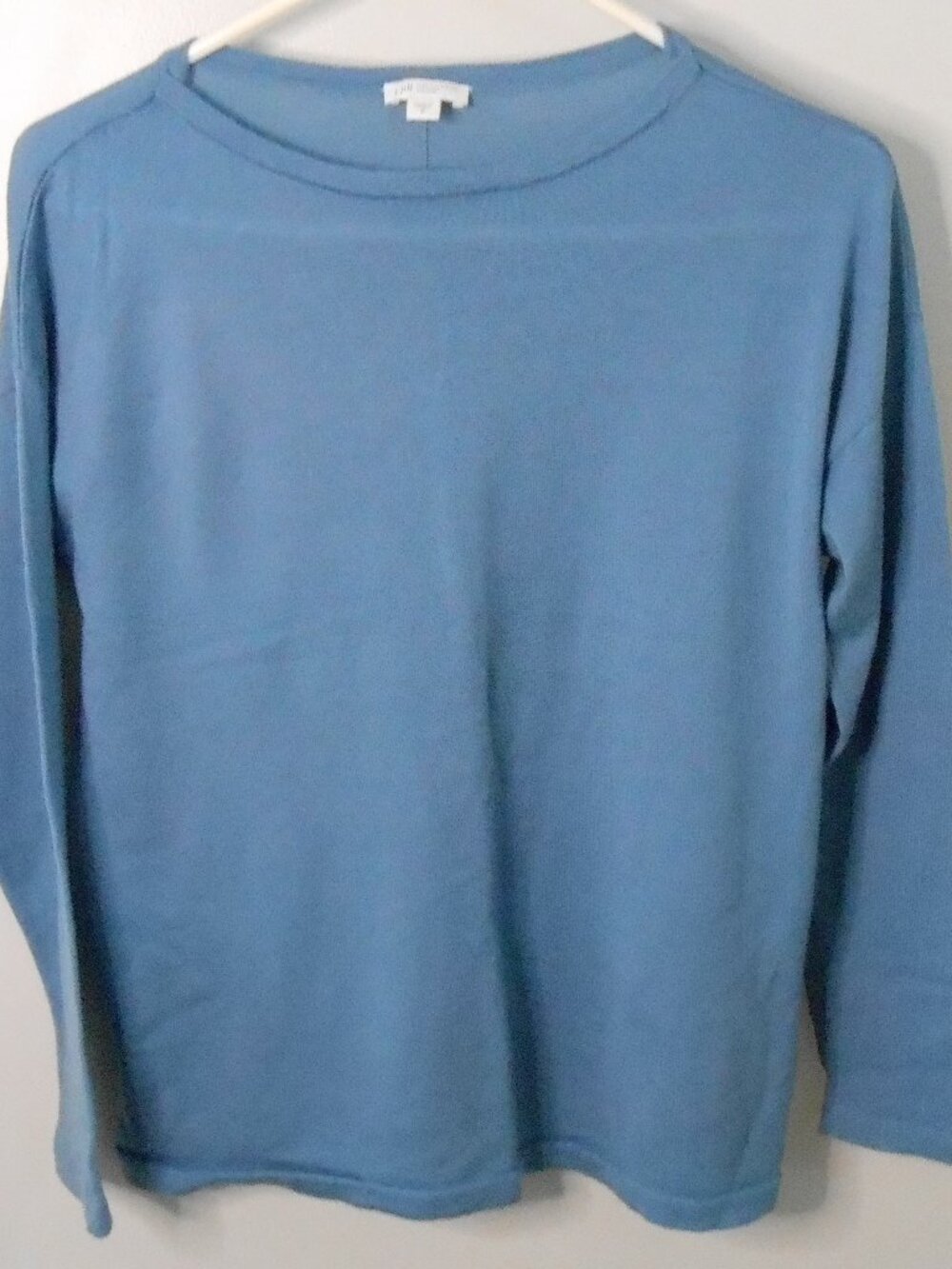 J Jill Women's Washable Merino Wool Blue Long Sleeve Pullover Sweater Size-Med
